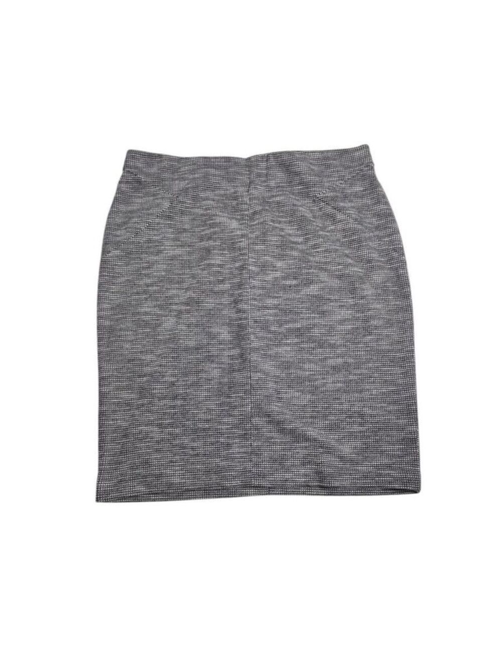 ELLE Black White Knit Pencil Skirt Stretch Textured Career Office Large Y2K